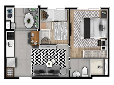 Planta 36m²