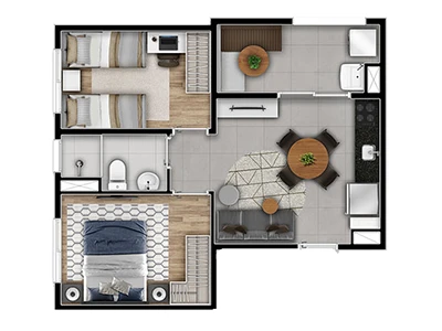 Planta 41m²