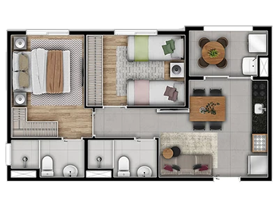 Planta 43m²